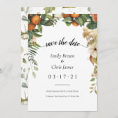 Gold Floral | Elegant Eucalyptus Greenery Save The Date (Voorkant / Achterkant)