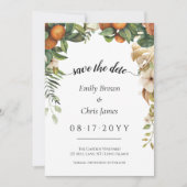Gold Floral | Elegant Eucalyptus Greenery Save The Date (Voorkant)