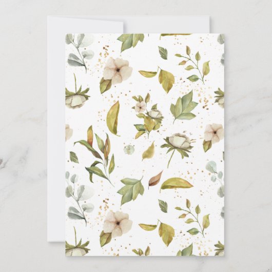 Gold Floral | Elegant Eucalyptus Greenery Save The Date (Achterkant)