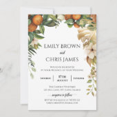 Gold Floral | Elegant Eucalyptus Greenery Wedding Kaart (Voorkant)