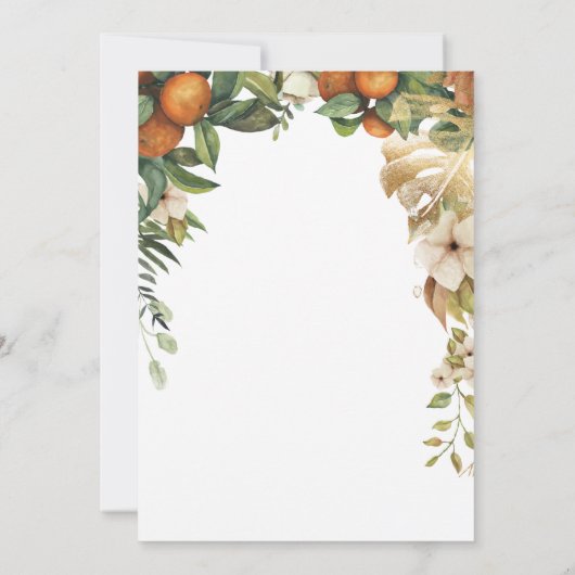 Gold Floral | Elegant Eucalyptus Greenery Wedding Kaart (Achterkant)