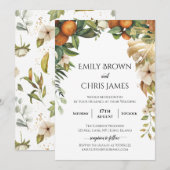 Gold Floral | Elegant Eucalyptus Greenery Wedding Kaart (Voorkant / Achterkant)