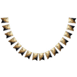 Gold Floral Embellishments Bunting Flag Vlaggetjes