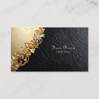 Gold Floral Embellishments Business Card Visitekaartje