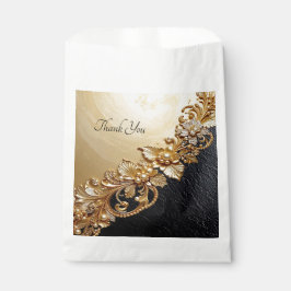 Gold Floral Embellishments Favor Bag Bedankzakje
