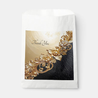 Gold Floral Embellishments Favor Bag Bedankzakje