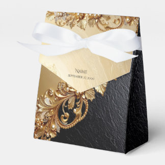 Gold Floral Embellishments Favor Box Bedankdoosjes