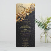 Gold Floral Embellishments Menu (Staand voorkant)