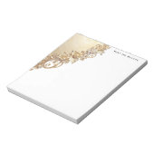 Gold Floral Embellishments Notepad Notitieblok (Linkerzijde)