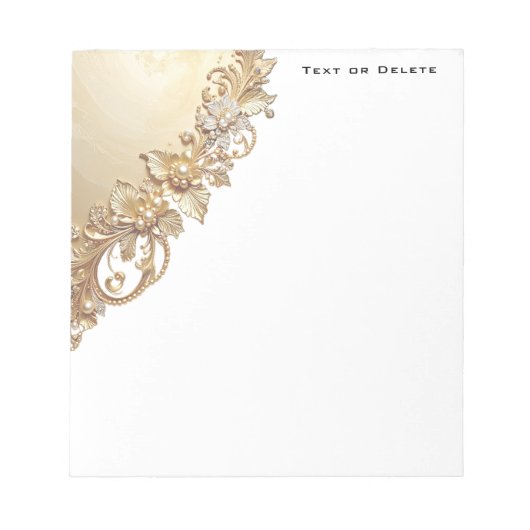Gold Floral Embellishments Notepad Notitieblok (Voorkant)