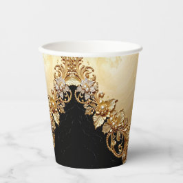 Gold Floral Embellishments Paper Cups Papieren Bekers