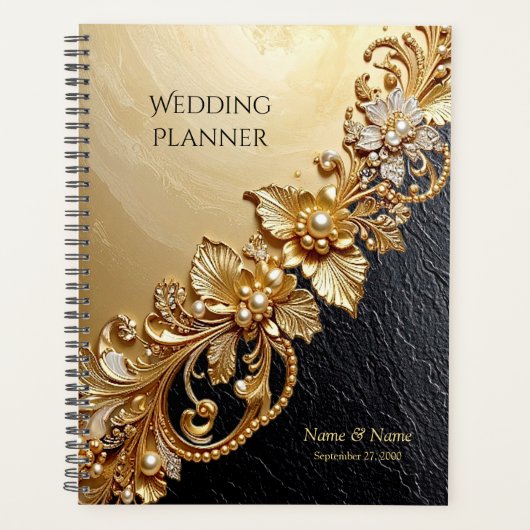 Gold Floral Embellishments Planner (Voorkant)