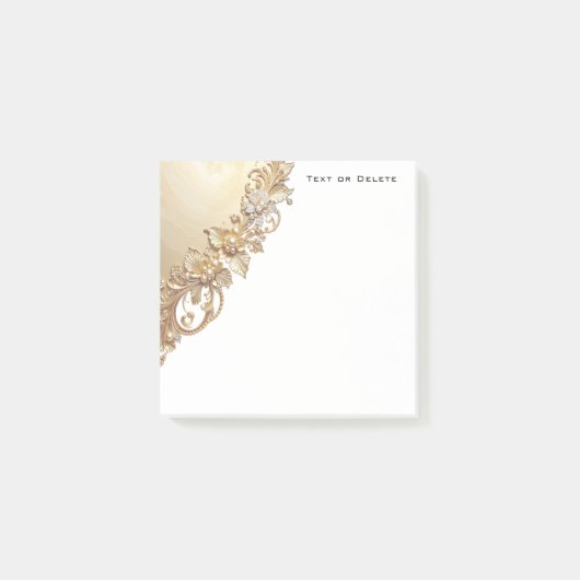 Gold Floral Embellishments Post it Notes (Voorkant)