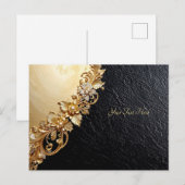 Gold Floral Embellishments Postcard Briefkaart (Voorkant / Achterkant)