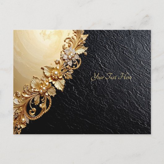 Gold Floral Embellishments Postcard Briefkaart (Voorkant)