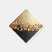 Gold Floral Embellishments Servet (Hoek)