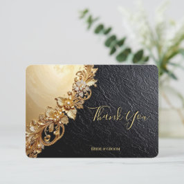 Gold Floral Embellishments Thank You Card Bedankkaart