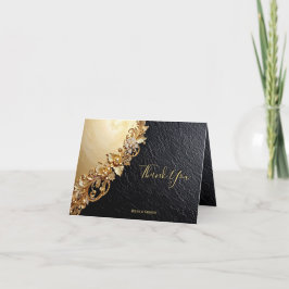 Gold Floral Embellishments Thank You Card Bedankkaart
