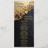 Gold Floral Embellishments Wedding Program Programmakaart (Achterkant)