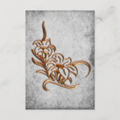Gold Floral en Antiek Parchment Rustic Wedding Informatiekaartje (Achterkant)