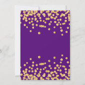 Gold Floral en Confetti 50e verjaardag Paars Kaart (Achterkant)