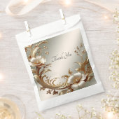 Gold Floral Favor Bag Bedankzakje (Geknipt)
