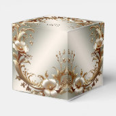 Gold Floral Favor Box Bedankdoosjes (Achterkant)