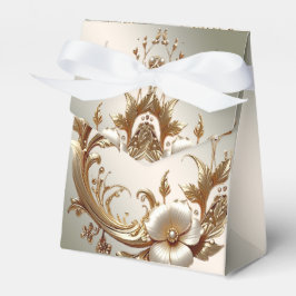 Gold Floral Favor Box Bedankdoosjes