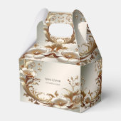 Gold Floral Favor Box Bedankdoosjes (Voorkant Zijde)