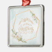 Gold, Floral Fram, kersthuwelijk Metalen Ornament (Links)