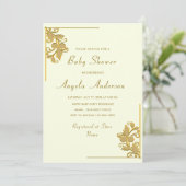 Gold Floral Framed Baby Girl Shower (Staand voorkant)