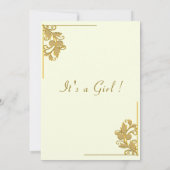 Gold Floral Framed Baby Girl Shower (Achterkant)