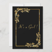 Gold Floral Framed Baby Girl Shower (Achterkant)
