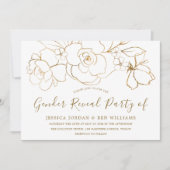 Gold Floral Gender Neutral Party Baby shower Kaart (Voorkant)