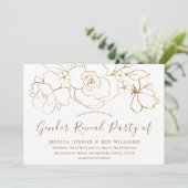 Gold Floral Gender Neutral Party Baby shower Kaart (Staand voorkant)