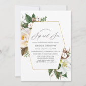 Gold Floral Geometric Sip en See Party Kaart (Voorkant)