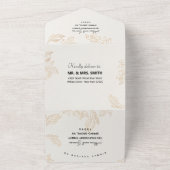 Gold Floral Geometric Wedding All In One Uitnodiging (Buitenkant)