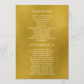 Gold Floral Geometric Wedding Programmakaart (Achterkant)