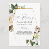 Gold Floral Geometric Wedding Programmakaart (Voorkant)