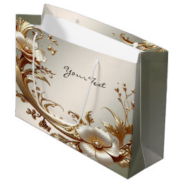 Gold Floral Gift Bag Groot Cadeauzakje