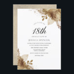 Gold Floral Girls Boys 18th Birthday Party Invite Kaart<br><div class="desc">Gold Floral Girls Boys 18th Birthday Party nodigt elegant Floral Gold Design uit. Variaties in de uitnodiging en overeenkomende objecten in onze winkel</div>