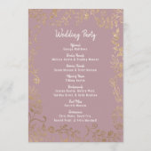 Gold Floral Glitter Ombre Mauve Lila Programma's (Achterkant)