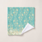 Gold Floral Glittery Glam Bad Handdoek (Wasdoekje)