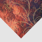 Gold Floral Grunge Damask Tissuepapier (Detail)