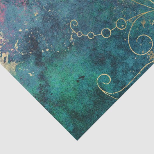  Gold Floral Grunge Damask Tissuepapier (Detail)