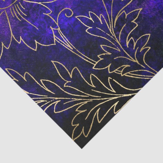  Gold Floral Grunge Damask Tissuepapier (Detail)