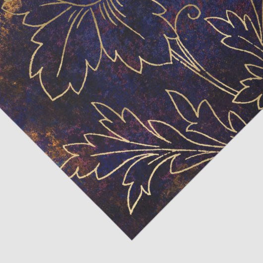 Gold Floral Grunge Damask Tissuepapier (Detail)