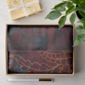  Gold Floral Grunge Damask Tissuepapier (Geschenk)