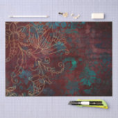  Gold Floral Grunge Damask Tissuepapier (Craft)