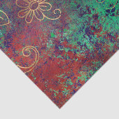  Gold Floral Grunge Damask Tissuepapier (Detail)